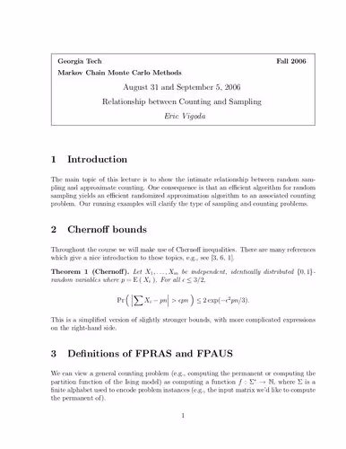 خرید و دانلود نسخه کامل کتاب Relationship between Counting and Sampling