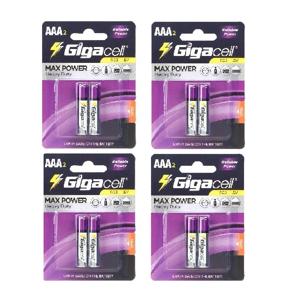 باتری نیم قلمی گیگاسل مدل Max Power بسته 8 عددی