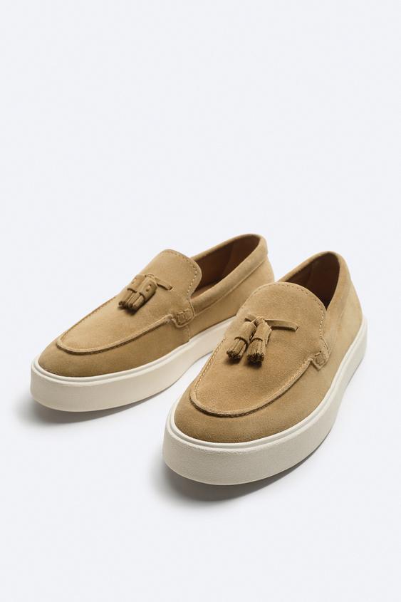 لوفر مردانه زارا LEATHER LOAFERS WITH TASSELS | تهران زارا TehranZara