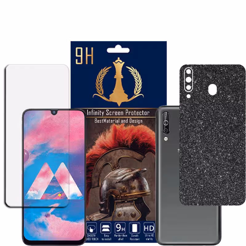 برچسب پوششی اینفینیتی مدل PRO MAX مناسب برای گوشی موبایل سامسونگ GALAXY M30 به همراه محافظ صفحه نمایش