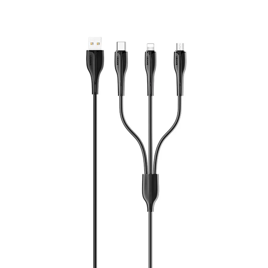 کابل تبدیل USB به microUSB/لایتنینگ/USB-C  یوسمز مدل S-SJ374 U38 طول 1 متر