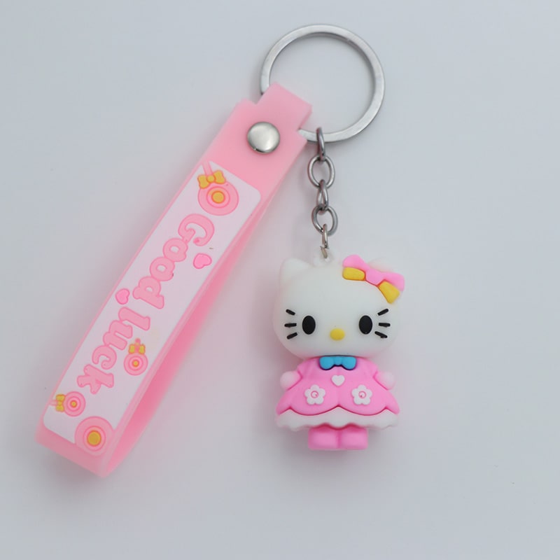 سرکلیدی کیتی با لباس گل گلی صورتی سیلیکونی 32774