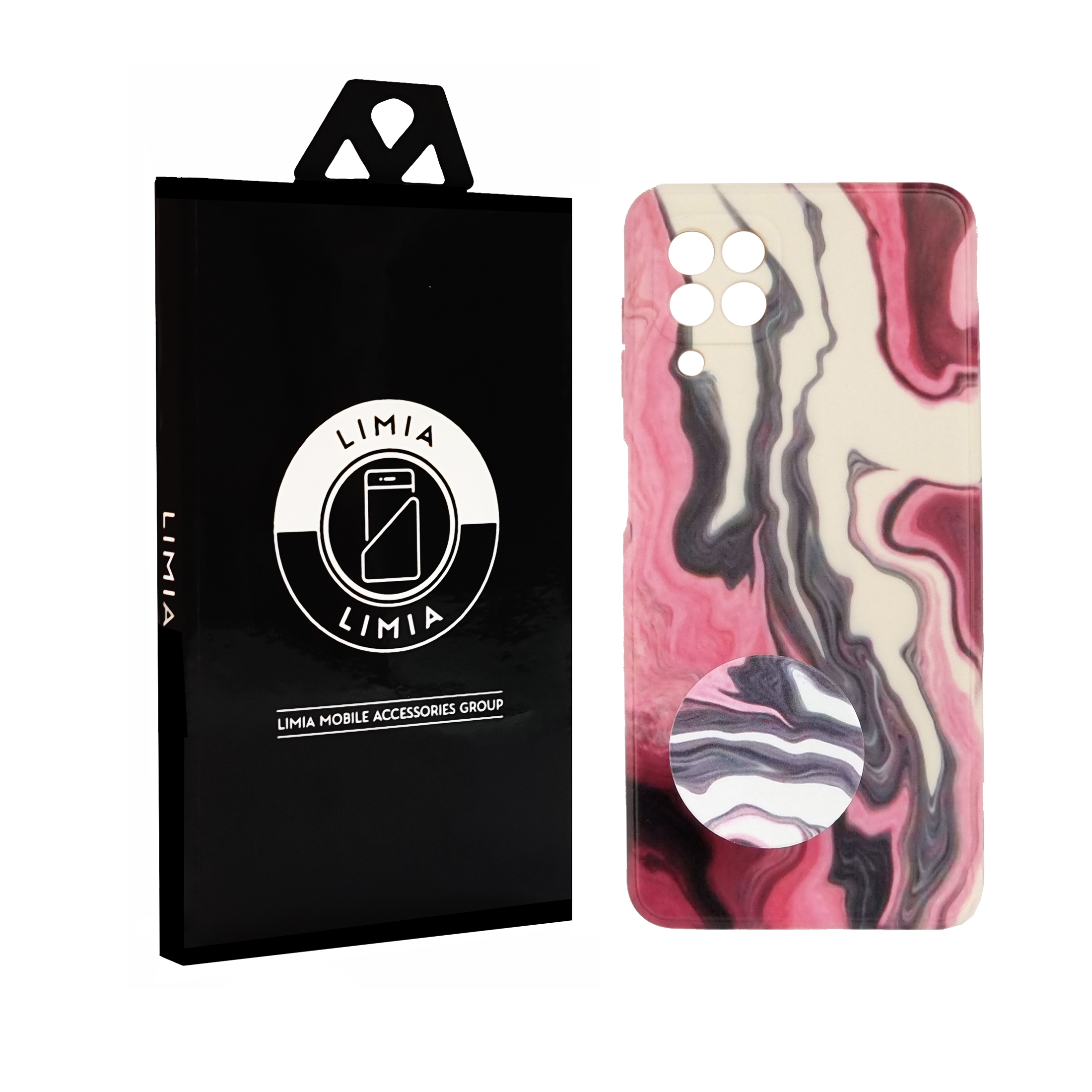 کاور لیمیا مدل فانتزی لنزدار ژله ای طرح ابر و باد کد 155 مناسب برای گوشی موبایل سامسونگ Galaxy A22 4G به همراه پاپ سوکت