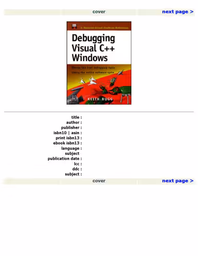 خرید و دانلود نسخه کامل کتاب Debugging Visual C   Windows
