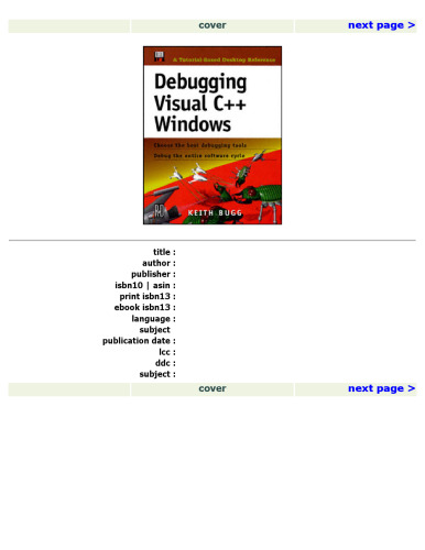 خرید و دانلود نسخه کامل کتاب Debugging Visual C Windows
