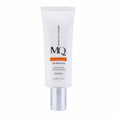 کرم ضد آفتاب بی رنگ ام کیو SPF50 مدل INVISIBLE مناسب پوست های چرب حجم 55 میلی لیتر