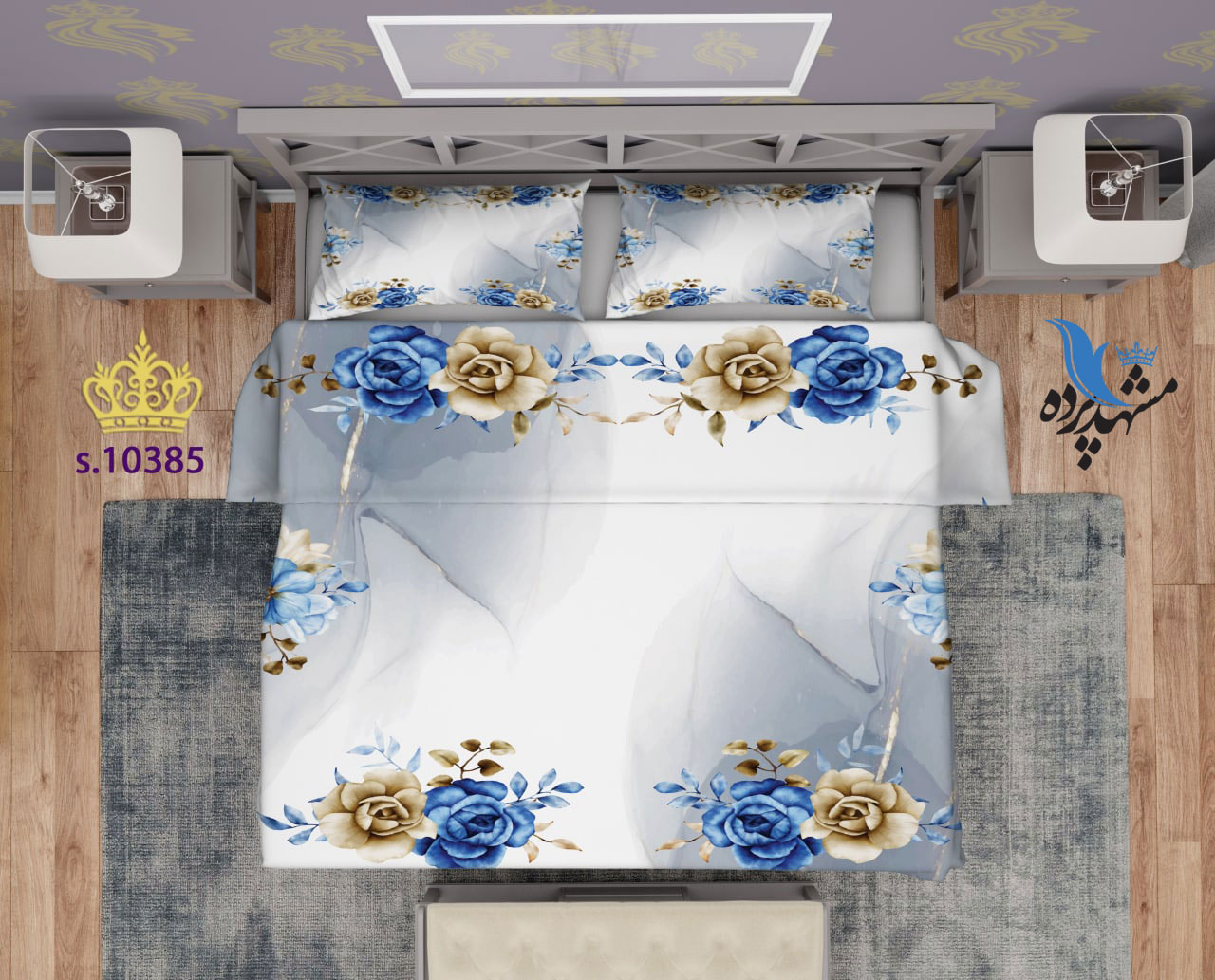 ست روتختی دو نفره طرح گل S10385