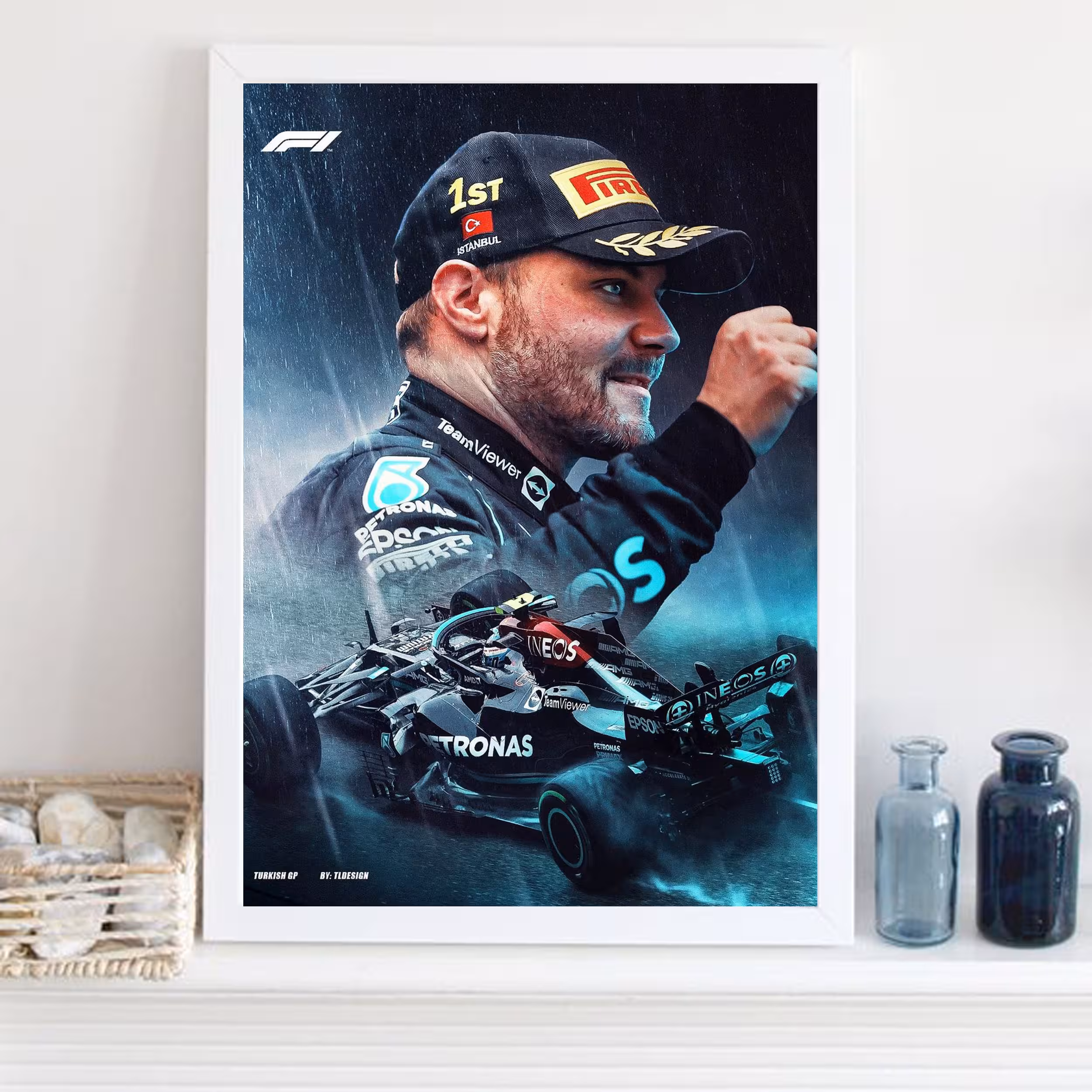 تابلو مدل فرمول یک والتری بوتاس Bottas کد LA-F1G1007