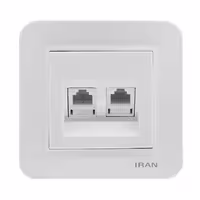 پریز شبکه دو پورت CAT6 ایران الکتریک مدل ارس اقتصادی