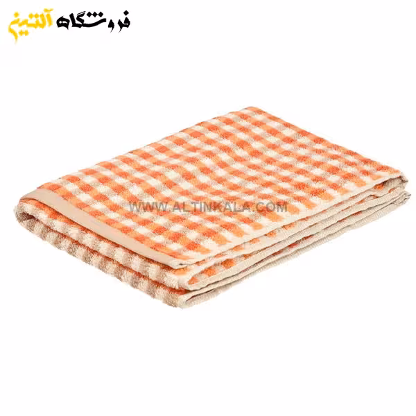 حوله دستی برق لامع مدل ونیز نارنجی 40×80