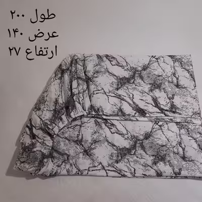 سرویس ملحفه مدل کشدار ni09087 طرح ماربل کد 140 دو نفره سه تکه