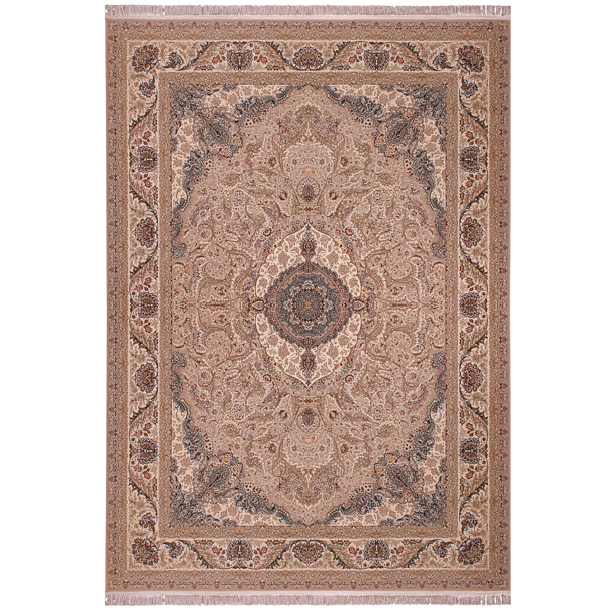 فرش ماشینی زمرد مشهد مدل MOS009 زمینه موزی