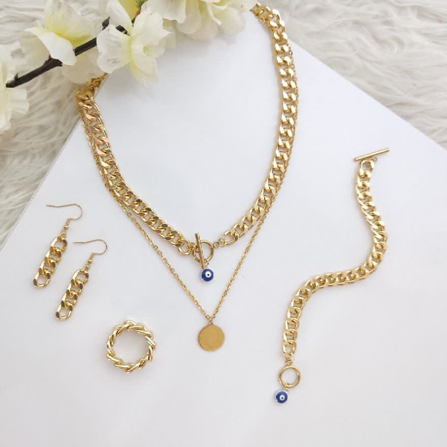 سرویس  ست با کارتیر آلومینیومی وپلاک چشم نظر با قفل تی