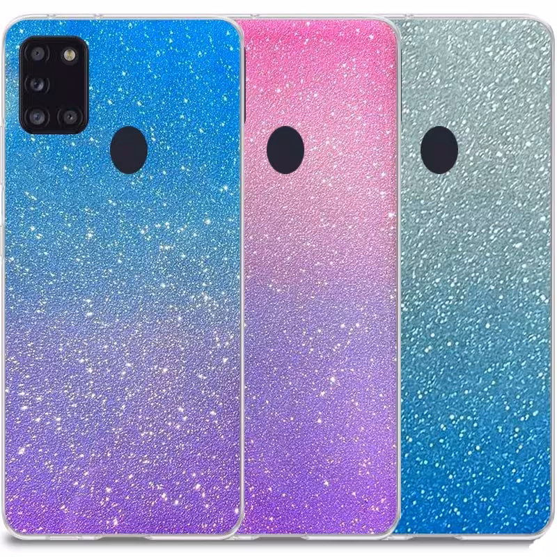 قاب اکلیلی ستاره ای مناسب برای گوشی Samsung Galaxy A21S مدل براق  ژله ای دخترانه و زنانه شاین (رنگ ثابت)