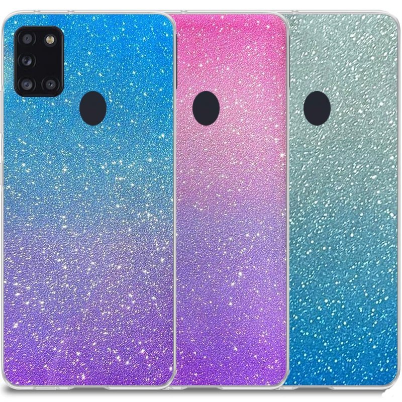 قاب اکلیلی ستاره ای مناسب برای گوشی Samsung Galaxy A21S مدل براق  ژله ای دخترانه و زنانه شاین (رنگ ثابت)