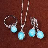 نیم ست فیروزه زنانه کد 26532 - جواهری مشاهیر