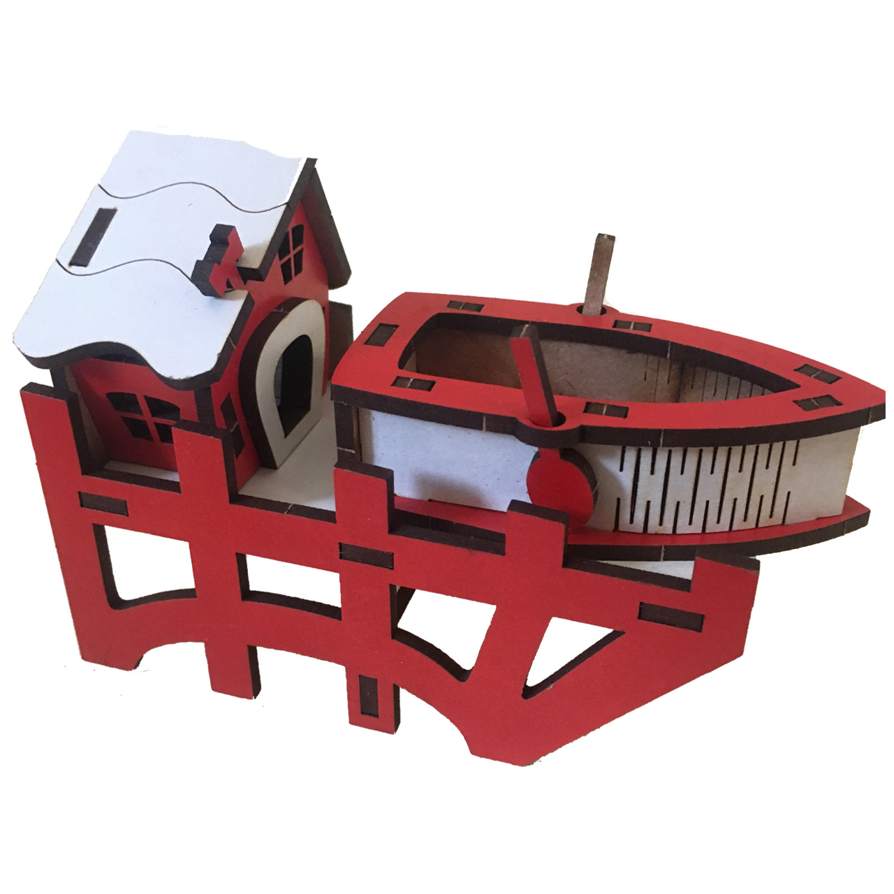 ماکت دکوری طرح اسکله و قایق کد ck001