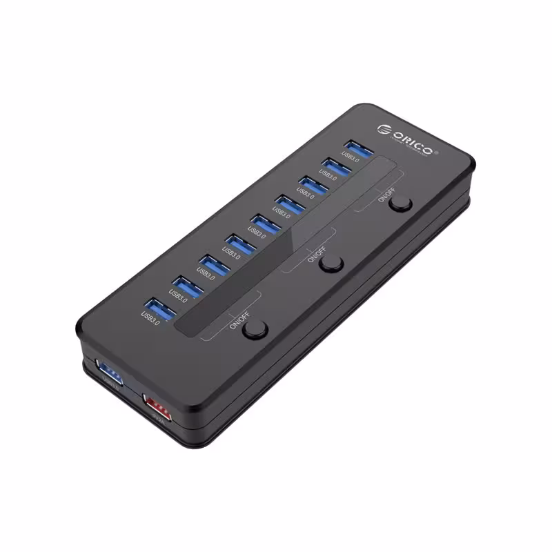 هاب USB3.0 ده پورت و شارژر اوریکو مدل H10C1-U3