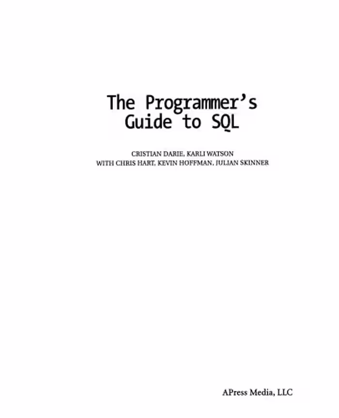 خرید و دانلود نسخه کامل کتاب The Programmer’s Guide to SQL