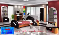 سرویس خواب جوان کد 16 شامل تخت/ کمد/ میز تحریر/ میز ارایش /دکور/ کتابخانه/پاتختی