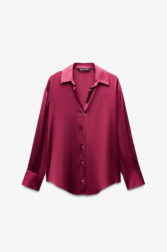 پیراهن زنانه زارا BASIC SATIN SHIRT | تهران زارا TehranZara