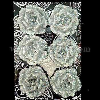 شمع گل رز 6 تایی نقره ای