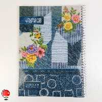 دفتر زبان سیمی 4 خط 50 برگ طرح دسته گل آونگ