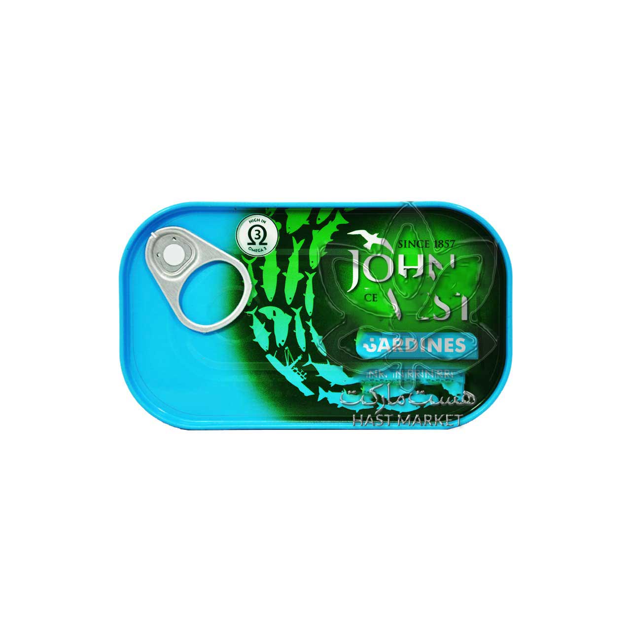 کنسرو ماهی ساردین در آب نمک 120 گرم جان وست - john west