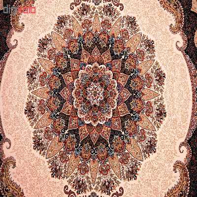 فرش ماشینی زمرد مشهد مدل کیمیا زمینه کرم