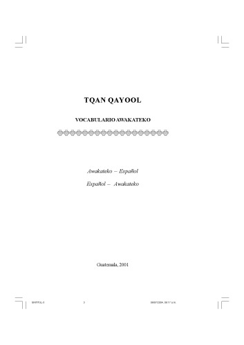 خرید و دانلود نسخه کامل کتاب TQAN QAYOOL VOCABULARIO MAYA AWAKATEKO