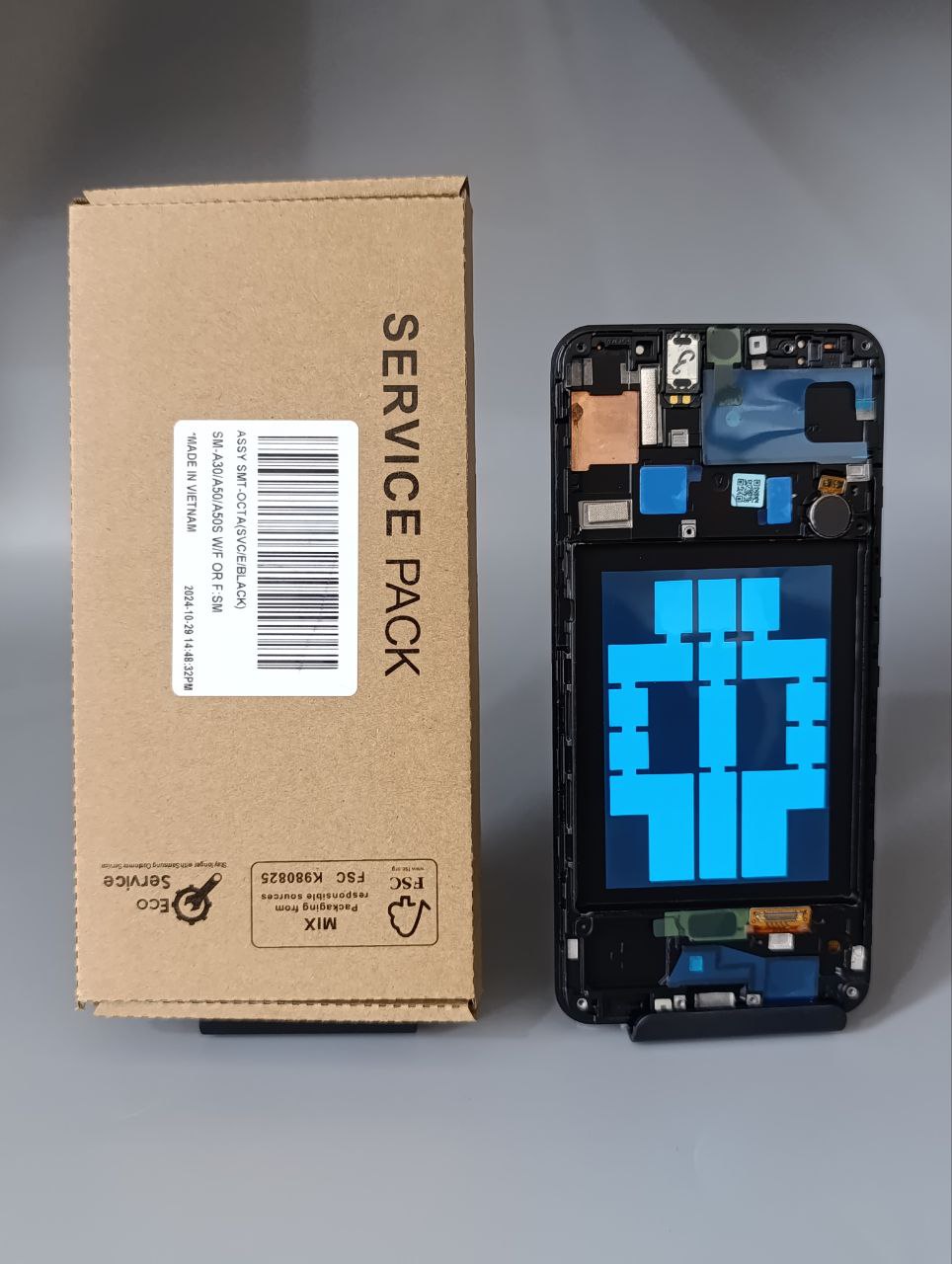 LCD Samsung A305 A505 A30 A50 Black ( Frame) Service Pack سرویس پک
