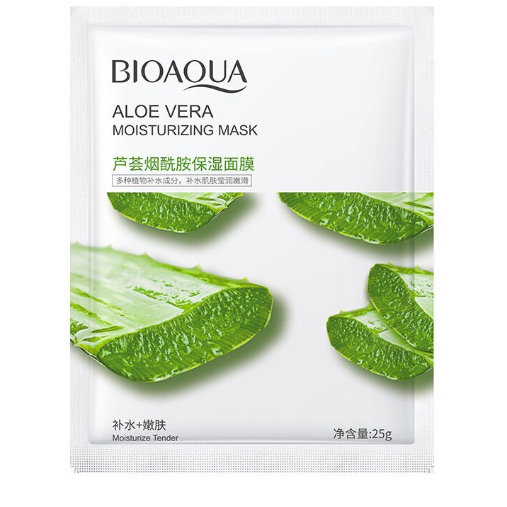 ماسک ورقه ای صورت  بایوآکوا با طعم آلوئه ورا 25 گرم