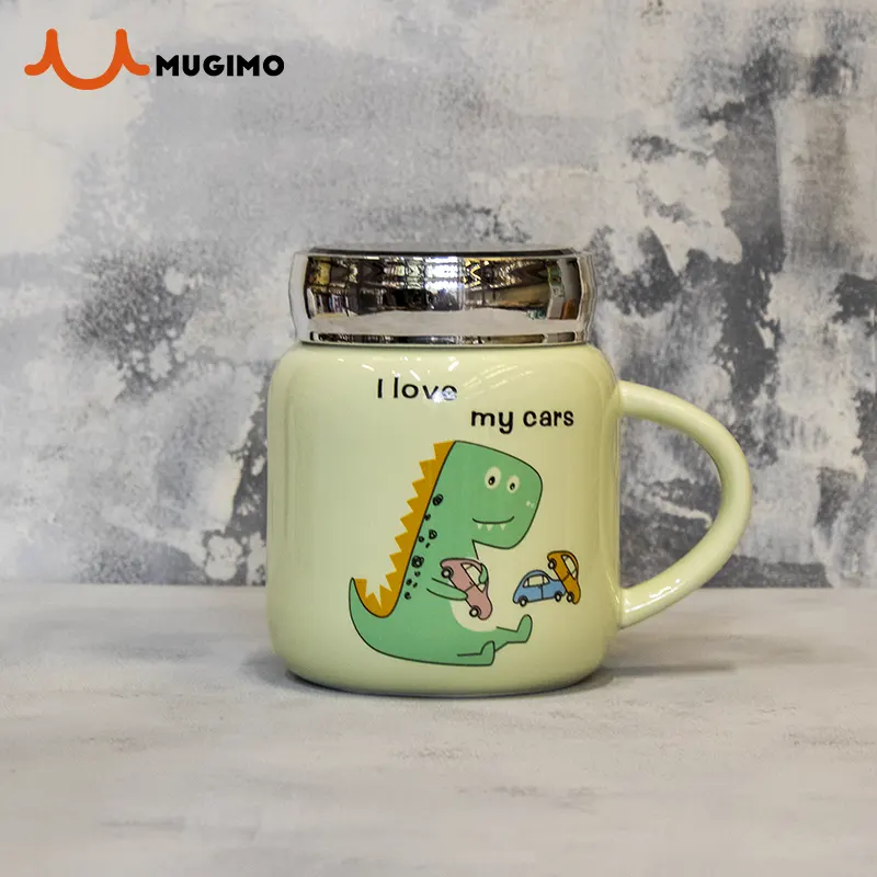 ماگ سرامیکی درب آیینه ای طرح دایناسور