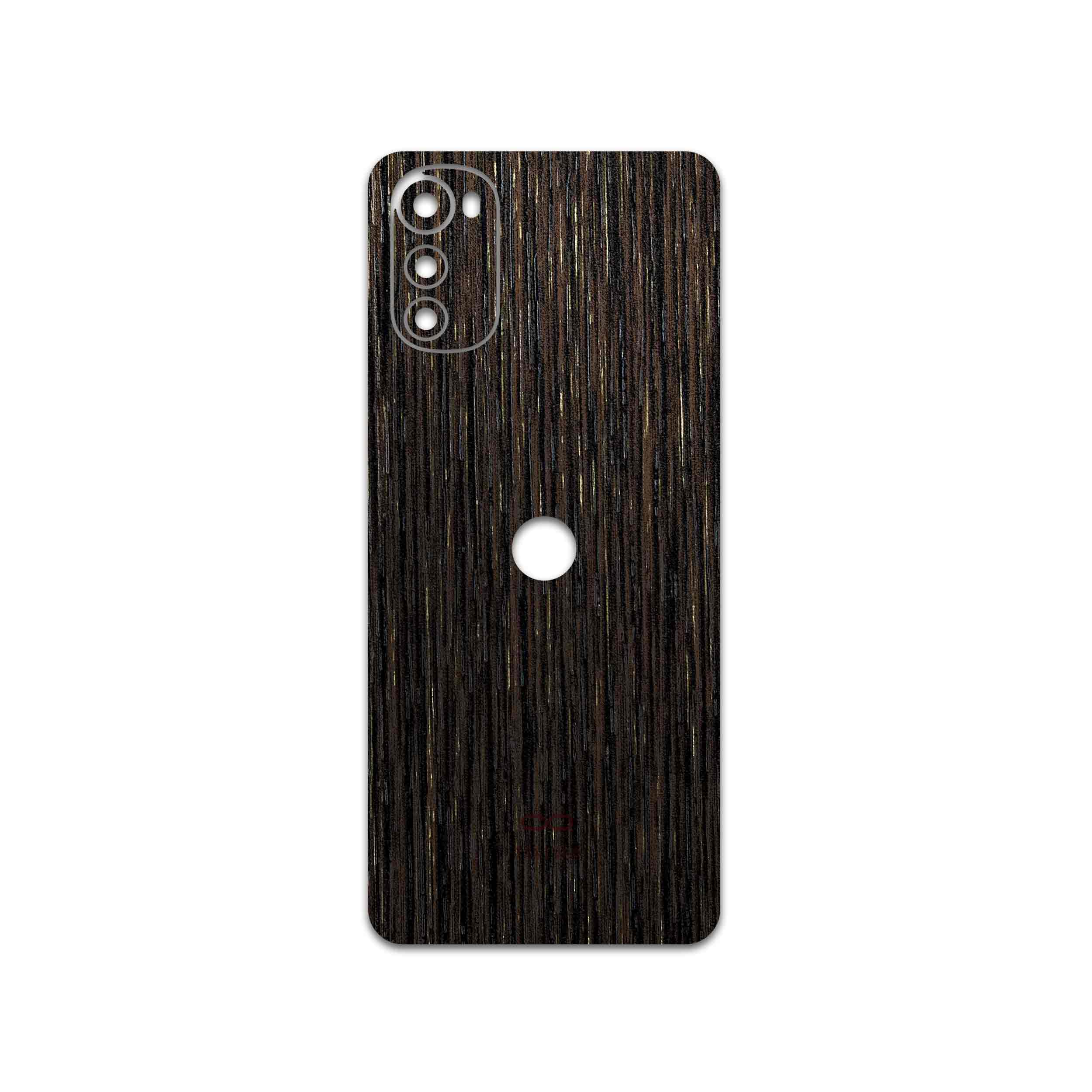 برچسب پوششی ماهوت مدل Dark-Gold-Stripes-Wood مناسب برای گوشی موبایل موتورولا Moto E32s