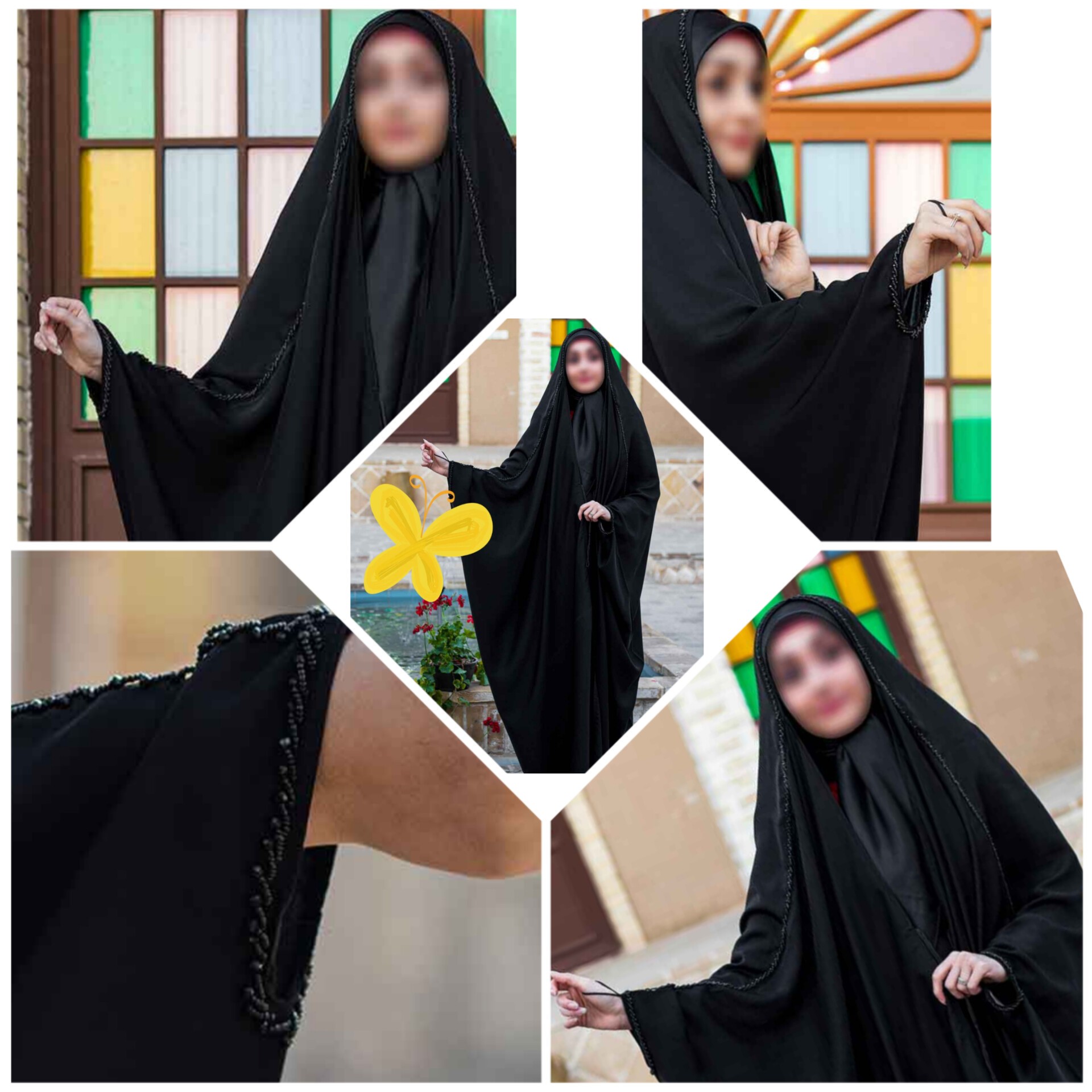 چادر عربی جواهر دوزی مدل ترانه جنس کن کن برلیان اصل و اورجینال بسیار مشکی، شکیل وجذاب،ضدچروک، ضدالک سایز 155160165