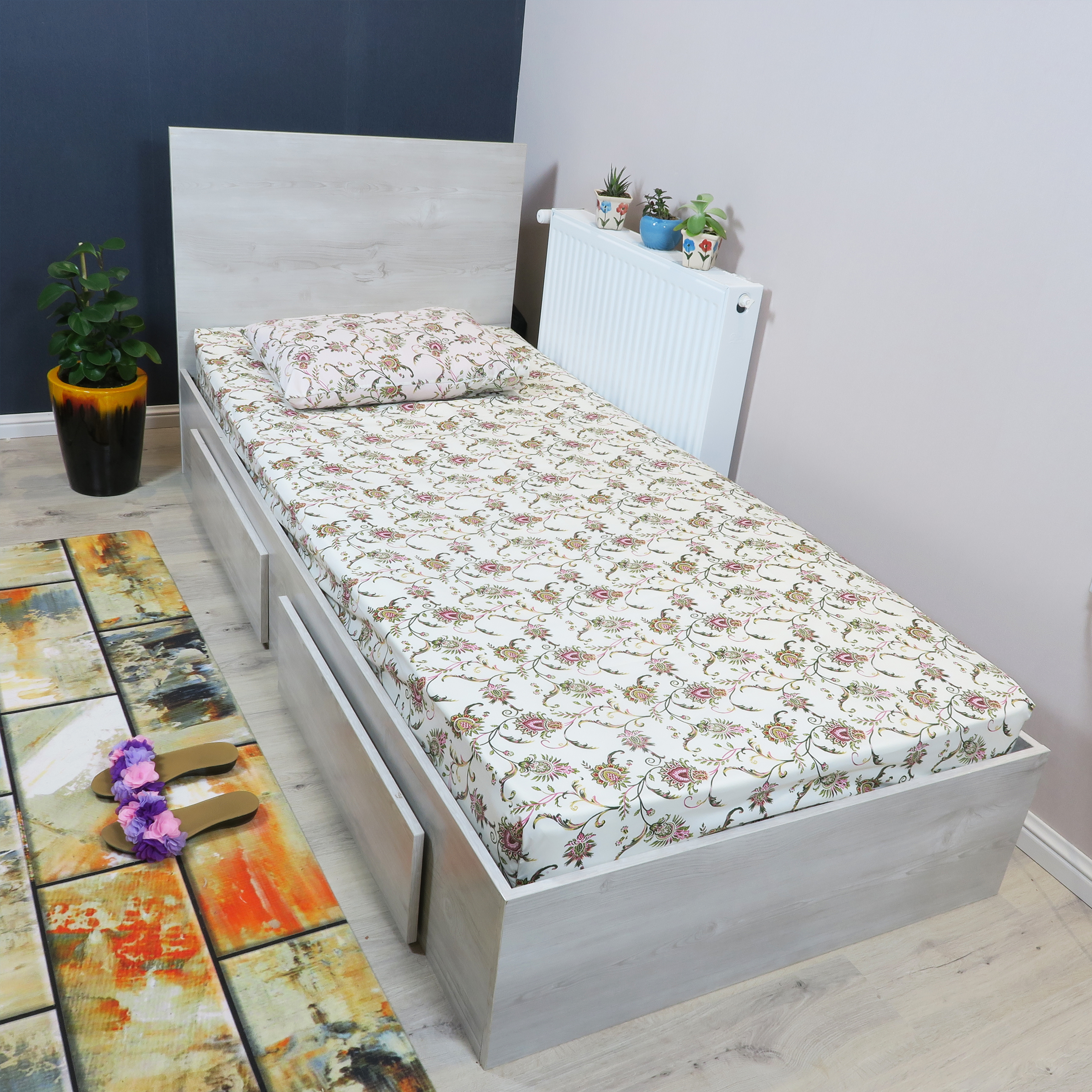 سرویس ملحفه طرح اسلیمی کد brfp-393 یک نفره 3 تکه