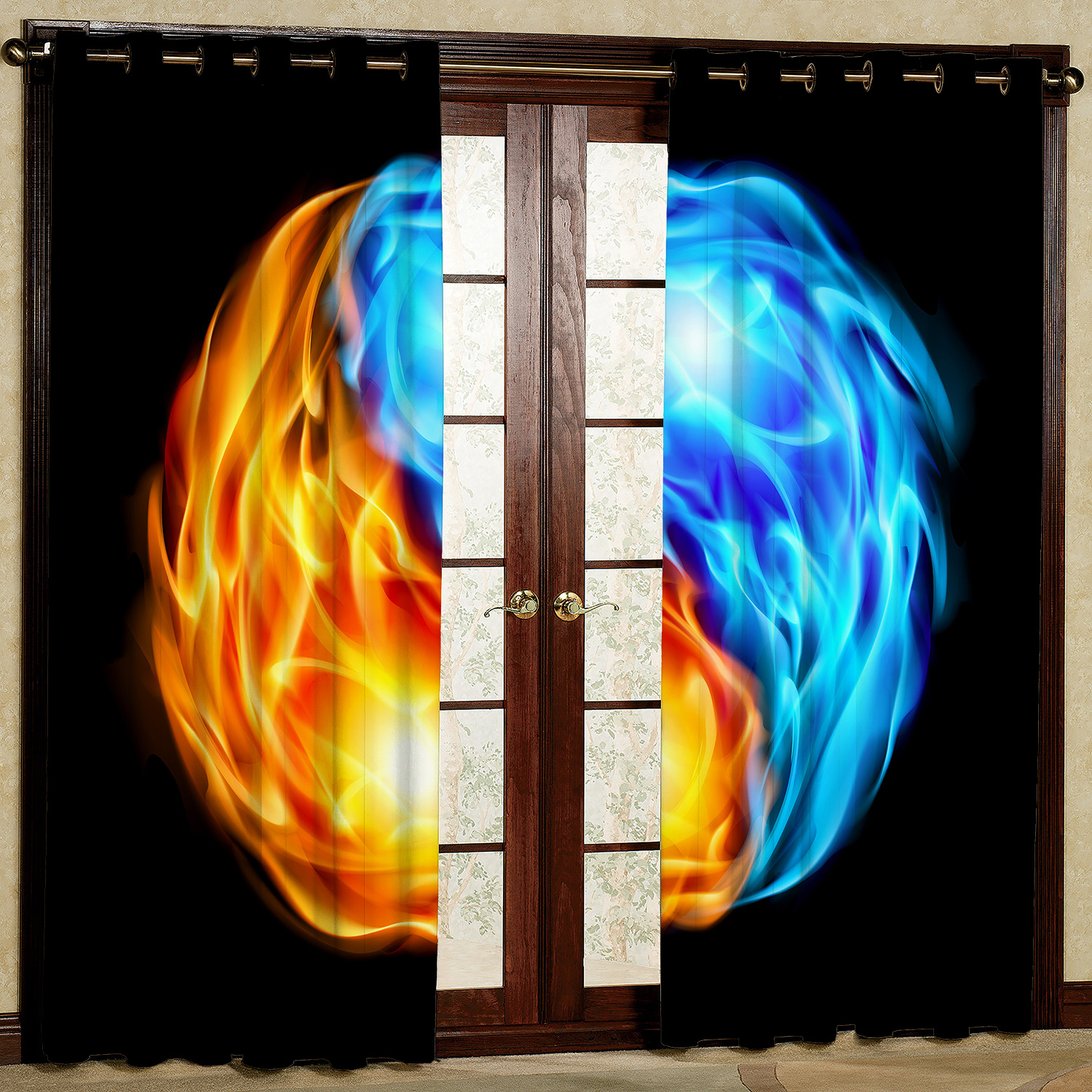 پرده مدل بته جقه آتیشی هازان پانچی کد 2168 سایز 140x200 سانتی متر