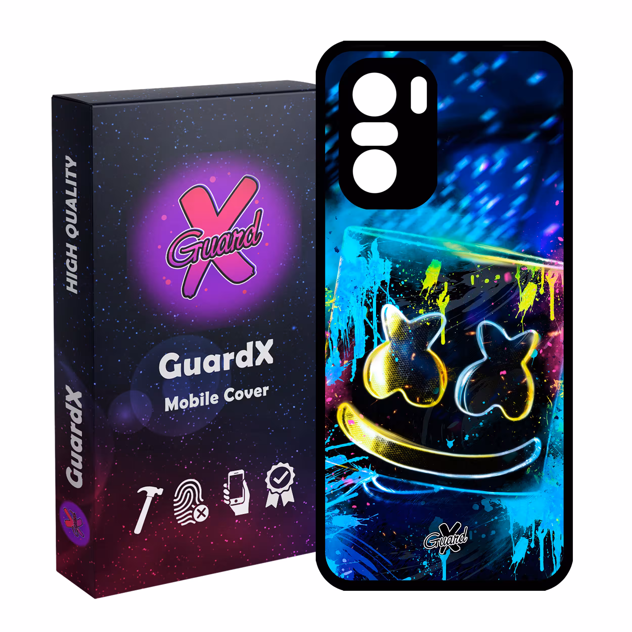 کاور گارد ایکس طرح Marshmello مدل Glass10104 مناسب برای گوشی موبایل شیائومی Poco F3/MI 11X/MI 11X Pro/Redmi K40/K40 Pro