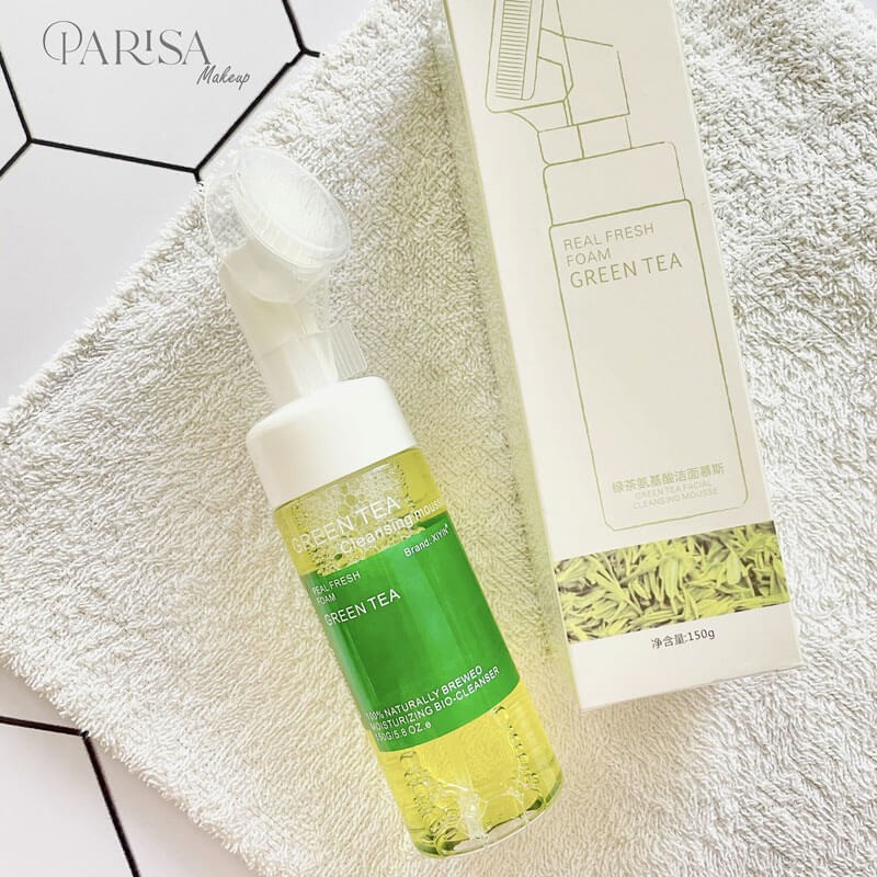 فوم براش دار سر سلیکونی چای سبز مناسب پوست چرب 