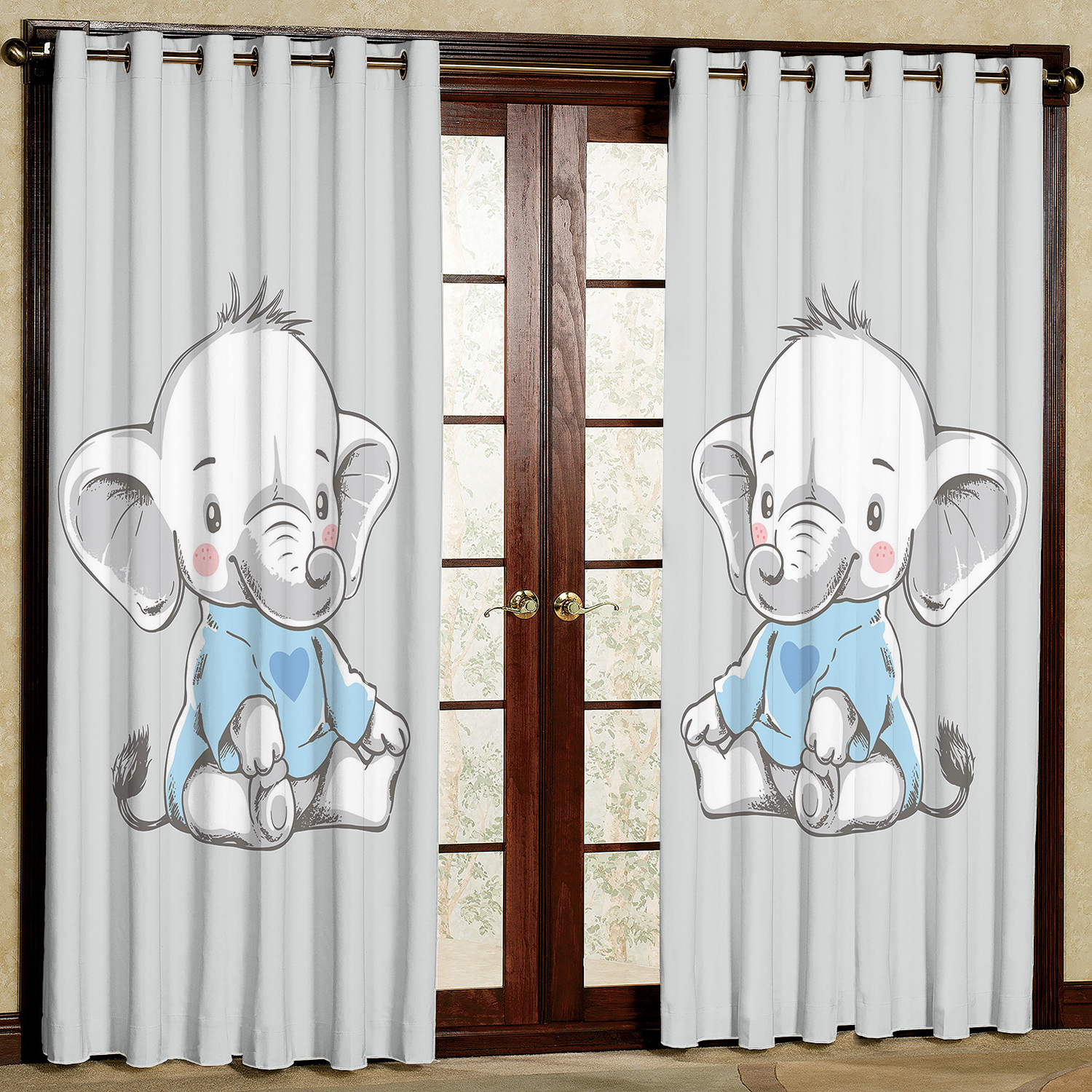  پرده مدل فیل لباس آبی  مخمل پانچی کد 1635 سایز 140x280 سانتی متر