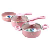 سرویس قابلمه گرانیتی کودک 5 تکه تیارا TIARA صورتی