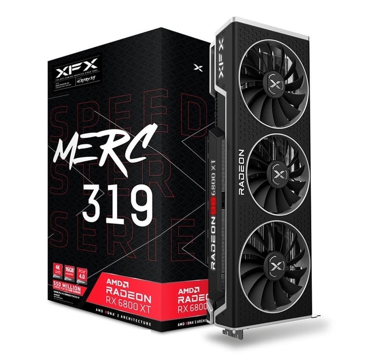 کارت گرافیک  ایکس اف ایکس مدل SPEEDSTER MERC 319 Radeon RX 6800 XT BLACK Gaming 16GB GDDR6 حافظه 16 گیگابایت