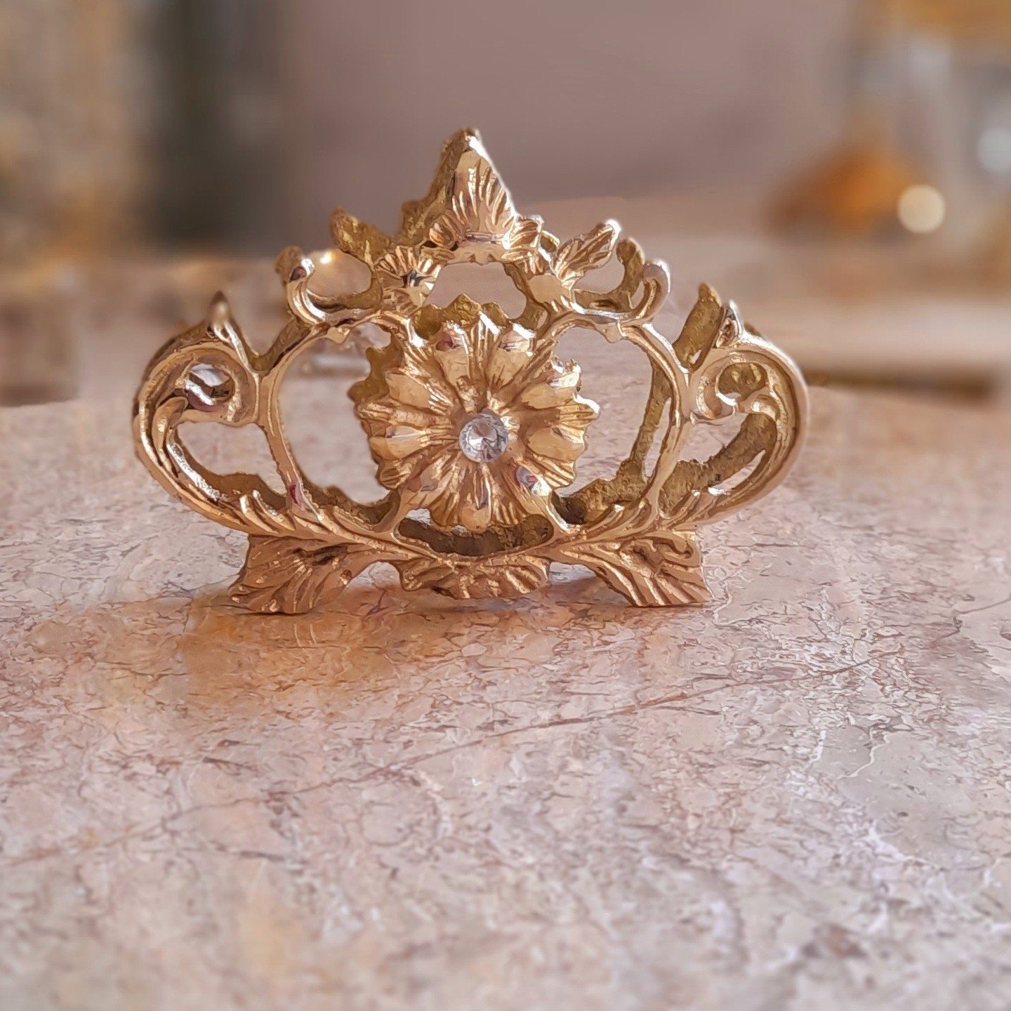 جا دستمالی رومیزی برنزی 