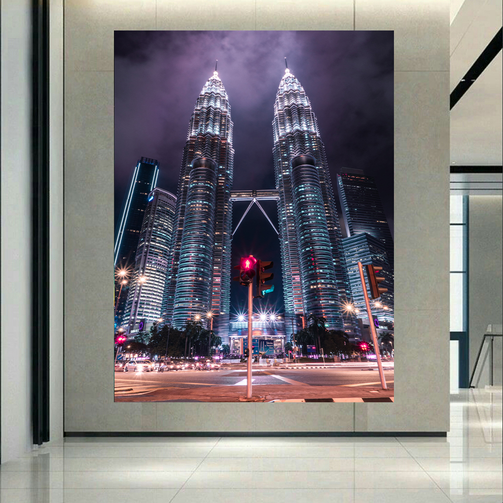 تابلو بوم طرح معماری مدرن مدل برج های دوقلو کد AR2529