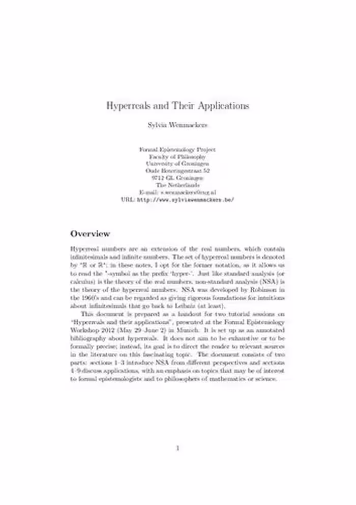 خرید و دانلود نسخه کامل کتاب Hyperreals and Their Applications