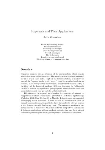 خرید و دانلود نسخه کامل کتاب Hyperreals and Their Applications