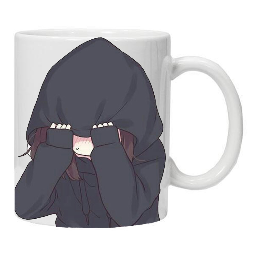 ماگ طرح دختر انیمه کیوت خجالتی مدل MLS6819