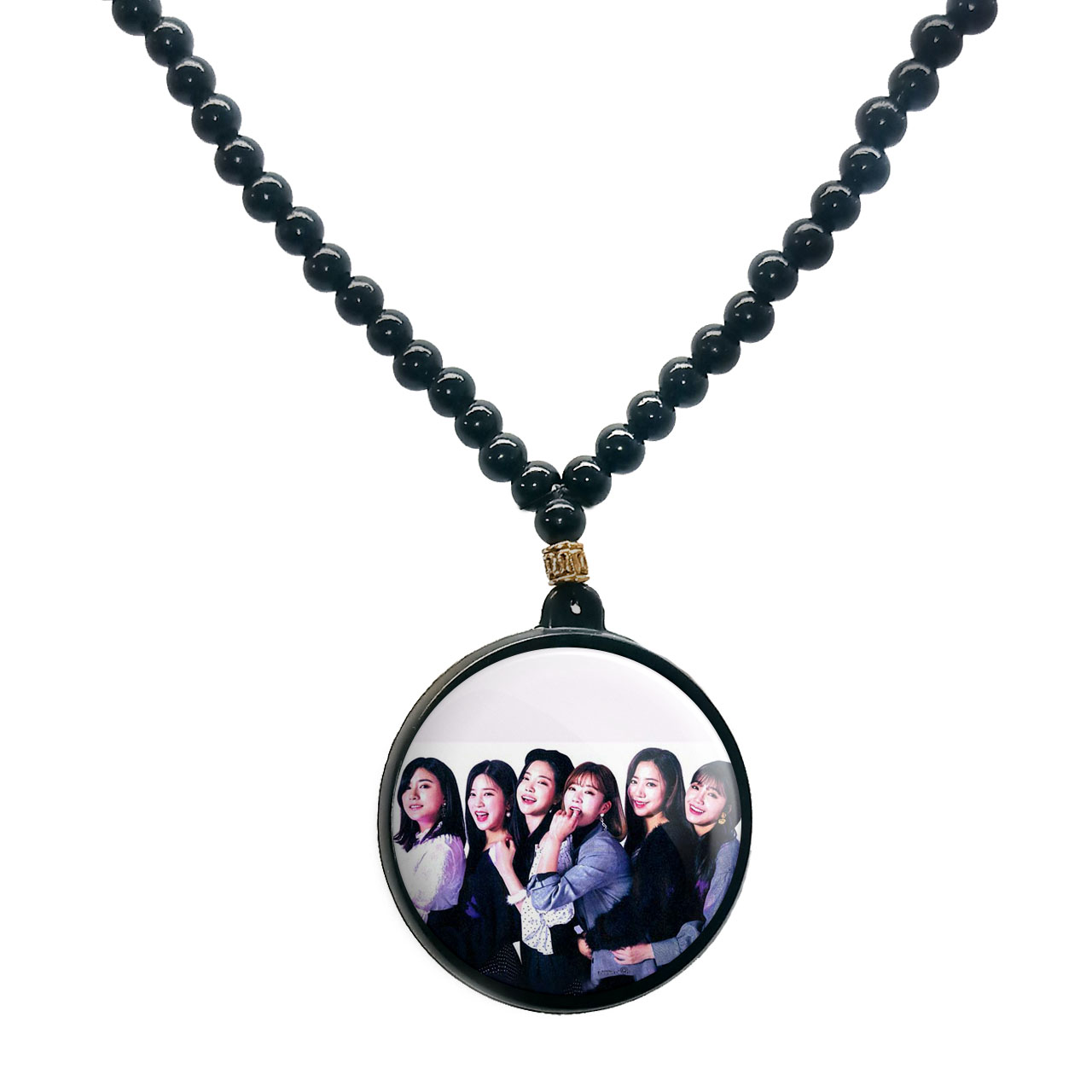 گردنبند پرمانه طرح Apinkگروه موسیقی کد pmd.11921 مدل دو طرفه