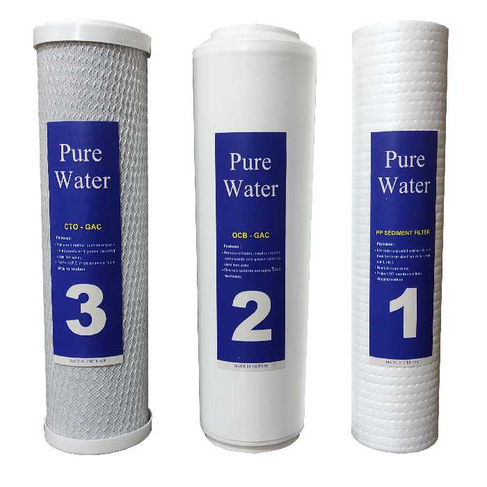 فیلتر تصفیه آب زیر سینک پیور واتر مدل  VIE بسته 3 عددی