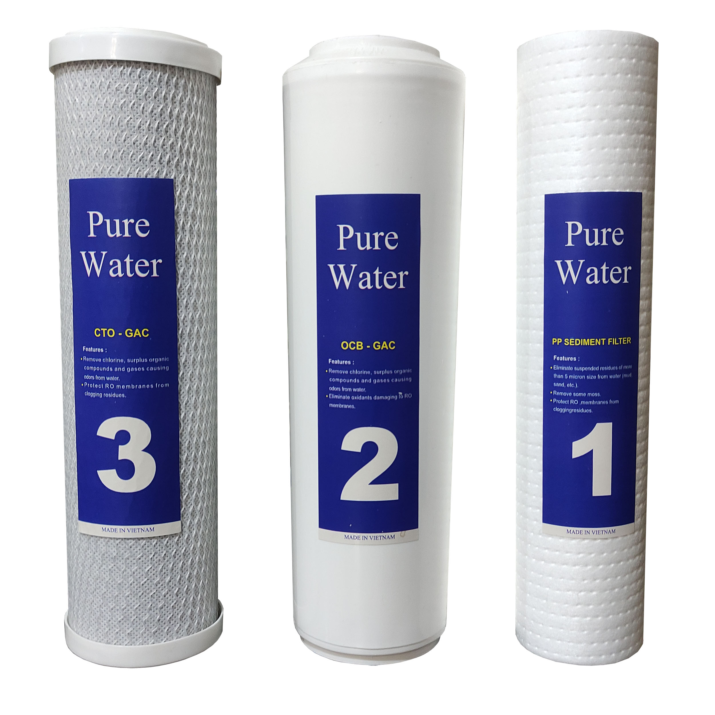 فیلتر تصفیه آب زیر سینک پیور واتر مدل  VIE بسته 3 عددی